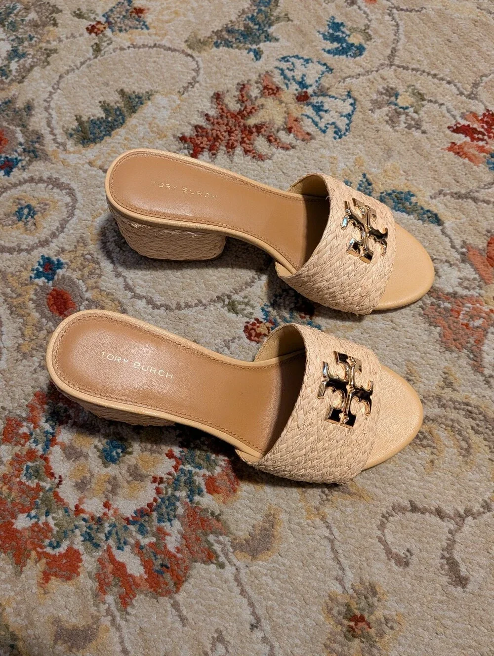 Tory Burch Everly Raffia Block Sandal